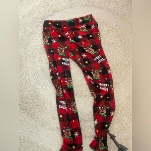 Red Buffalo Plaid Reindeer Holiday Leggings